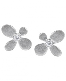 Ladylike blossoms hold a delicate cubic zirconia (1/5 ct. t.w.) on these dazzling stud earrings from CRISLU. Nickel-free for sensitive skin. Set in platinum over sterling silver. Approximate drop: 1/4 inch. Ladylike blossoms hold a delicate cubic zirconia (1/5 ct. t.w.) on these dazzling stud earrings from CRISLU. Nickel-free for sensitive skin. Set in platinum over sterling silver. Approximate drop: 1/4 inch.