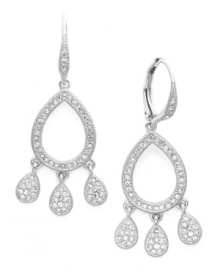 A vintage take on a classy pair of chandelier earrings. Eliot Danori's elegant style shimmers with the additino of sparkling crystals. Set in silver tone mixed metal. Approximate drop: 1 inch. A vintage take on a classy pair of chandelier earrings. Eliot Danori's elegant style shimmers with the additino of sparkling crystals. Set in silver tone mixed metal. Approximate drop: 1 inch.