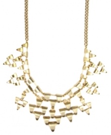 Add a little edge to your look in Givenchy's dramatic dagger necklace. Crafted in brushed gold-plated mixed metal, this intricate design features a chic, geometric pattern hung from a matching chain. Approximate length: 16 inches. Approximate drop: 2-1/2 inches. Add a little edge to your look in Givenchy's dramatic dagger necklace. Crafted in brushed gold-plated mixed metal, this intricate design features a chic, geometric pattern hung from a matching chain. Approximate length: 16 inches. Approximate drop: 2-1/2 inches.