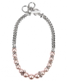 Classic elegance. Givenchy's gorgeous design combines rosy glass pearls and sparkling mauve-tone crystals in a chic twisted collar setting. Crafted in imitation rhodium-plated mixed metal. Approximate length: 16 inches + 2-1/2-inch extender. Classic elegance. Givenchy's gorgeous design combines rosy glass pearls and sparkling mauve-tone crystals in a chic twisted collar setting. Crafted in imitation rhodium-plated mixed metal. Approximate length: 16 inches + 2-1/2-inch extender.
