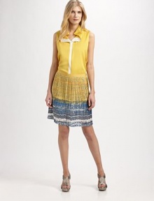 Silk Georgette meets colorblocking, one of this season's hottest trends, making this sleeveless top a must-have.Intricate necklineSleevelessConcealed button frontAbout 23 from shoulder to hem92% silk/8% elastaneDry cleanImported Model shown is 5'10½ (179cm) wearing US size Small. Silk Georgette meets colorblocking, one of this season's hottest trends, making this sleeveless top a must-have.Intricate necklineSleevelessConcealed button frontAbout 23 from shoulder to hem92% silk/8% elastaneDry cleanImported Model shown is 5'10½ (179cm) wearing US size Small.