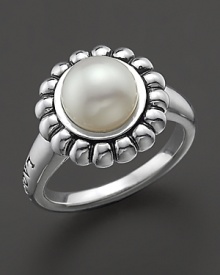 Lagos' Luna ring is resplendent in fluted sterling silver and a beautiful pearl centerpiece. Designed by Lagos. Lagos' Luna ring is resplendent in fluted sterling silver and a beautiful pearl centerpiece. Designed by Lagos.