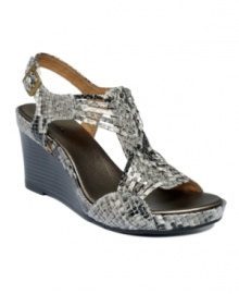 Simply irresistible. A touch of sleek snake print does wonders for your wild factor in the trendy Star Gaze wedges by Clarks. Simply irresistible. A touch of sleek snake print does wonders for your wild factor in the trendy Star Gaze wedges by Clarks.