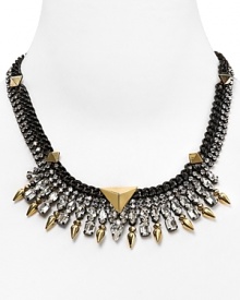 Get on edge with this spiked collar necklace from Juicy Couture. Equal parts pretty and punk, it features a chunky chain and bold spike detailing. Get on edge with this spiked collar necklace from Juicy Couture. Equal parts pretty and punk, it features a chunky chain and bold spike detailing.