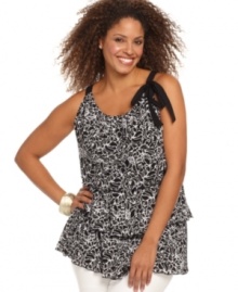 Take your look to the top tier with Style&co.'s sleeveless plus size top, featuring a lively print-- it's an Everyday Value! Take your look to the top tier with Style&co.'s sleeveless plus size top, featuring a lively print-- it's an Everyday Value!