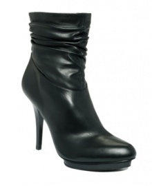 Reflection perfection: A mirrored platform and heel on INC International Concepts' Gallia ankle boots are sure to turn heads! Made in suede with ruched detailing, they'll be a great conversation piece for a night on the town. Reflection perfection: A mirrored platform and heel on INC International Concepts' Gallia ankle boots are sure to turn heads! Made in suede with ruched detailing, they'll be a great conversation piece for a night on the town.