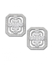 Simple studs that make a huge impact. Eliot Danori's Diadem earrings feature a unique, cut-out design that highlights cubic zirconias (5 ct. t.w.) and clear crystal accents. Crafted in silver tone mixed metal. Approximate diameter: 3/4 inch. Simple studs that make a huge impact. Eliot Danori's Diadem earrings feature a unique, cut-out design that highlights cubic zirconias (5 ct. t.w.) and clear crystal accents. Crafted in silver tone mixed metal. Approximate diameter: 3/4 inch.