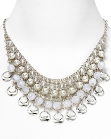 Bold bibs reign supreme this season, so slip on this clustered pearl and stone necklace from RJ Graziano as a fun way to tap into the trend. Bold bibs reign supreme this season, so slip on this clustered pearl and stone necklace from RJ Graziano as a fun way to tap into the trend.