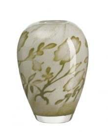 Striking when filled with your favorite colorful blooms or a stunning accent on its own. This hand-made glass vase designed by Olle Brozen for Kosta Boda lends sophistication to your tabletop or mantlepiece. Measures 7-1/8 H. Striking when filled with your favorite colorful blooms or a stunning accent on its own. This hand-made glass vase designed by Olle Brozen for Kosta Boda lends sophistication to your tabletop or mantlepiece. Measures 7-1/8 H.