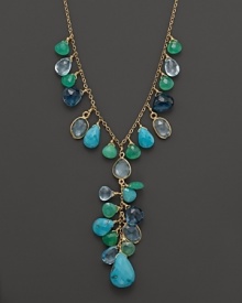Turquoise, blue topaz and chrysoprase combine in this summer-perfect necklace from Lara Gold for LTC. Turquoise, blue topaz and chrysoprase combine in this summer-perfect necklace from Lara Gold for LTC.