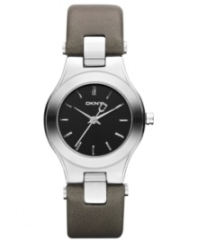 Supple leather in dusky hues make this DKNY timepiece a mood-changing accessory. Supple leather in dusky hues make this DKNY timepiece a mood-changing accessory.