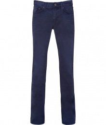 Stylish jeans in fine blue cotton are a great alternative to basic denim washes - Slim, straight cut with classic five-pocket styling - Favorite jeans for everyday - Versatile enough for all casual looks - Try with button downs, cashmere pullovers or favorite tees - Great with boots or sneaks