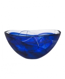 A colorful, abstract print on lead-free crystal lends your home decor modern appeal. A colorful, abstract print on lead-free crystal lends your home decor modern appeal.
