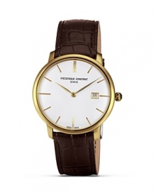 This Slim Line Collection is a series of ultra flat models, which are based on automatic movements with a thickness of just 0.85 cm. By Frédérique Constant. This Slim Line Collection is a series of ultra flat models, which are based on automatic movements with a thickness of just 0.85 cm. By Frédérique Constant.