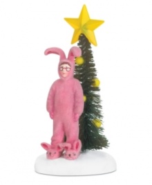 This classic scene from A Christmas Story memorializes those holiday moments that will forever live on in your family. Donning the dreaded pink bunny suit from his aunt, this Ralphie figurine represents the quirkiness of every holiday and the presents that just keep on giving for years to come. This classic scene from A Christmas Story memorializes those holiday moments that will forever live on in your family. Donning the dreaded pink bunny suit from his aunt, this Ralphie figurine represents the quirkiness of every holiday and the presents that just keep on giving for years to come.
