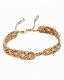 PANDORA's bohemian macrame bracelet accommodates a single clip for an effortlessly elegant customized look. Sterling silver details add pretty polish. PANDORA's bohemian macrame bracelet accommodates a single clip for an effortlessly elegant customized look. Sterling silver details add pretty polish.
