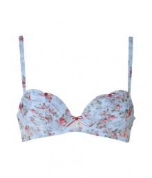 Bring instant romantic appeal to your lingerie favorites with this ladylike bra from Chantal Thomass - Underwire, soft cups with ruched detail with rosette and bow, front bow detail, adjustable straps, all-over floral print - Perfect under virtually any outfit or paired with matching panties for stylish lounging Bring instant romantic appeal to your lingerie favorites with this ladylike bra from Chantal Thomass - Underwire, soft cups with ruched detail with rosette and bow, front bow detail, adjustable straps, all-over floral print - Perfect under virtually any outfit or paired with matching panties for stylish lounging