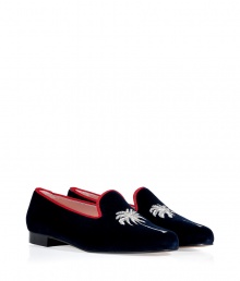 Take a luxe stance on one of this seasons hottest trends in Penelope Chilvers palm embroidered slipper-style loafers - Rounded toe, red grosgrain trim, natural leather sole - Slip-on style - Team with leather leggings and chunky knits, or dress down on the weekend with skinnies and button-downs - Exclusive to STYLEBOP.com!