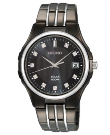 Soak in the exquisite details of this solar-powered, diamond-accented timepiece from Seiko. Soak in the exquisite details of this solar-powered, diamond-accented timepiece from Seiko.