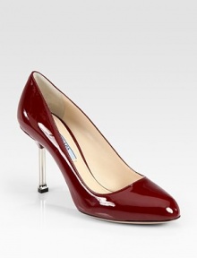 Classic single sole pumps with a chrome heel. Chrome heel, 3 (75mm)Patent leather upperLeather lining and solePadded insoleMade in ItalyOUR FIT MODEL RECOMMENDS ordering one half size up as this style runs small. Classic single sole pumps with a chrome heel. Chrome heel, 3 (75mm)Patent leather upperLeather lining and solePadded insoleMade in ItalyOUR FIT MODEL RECOMMENDS ordering one half size up as this style runs small.