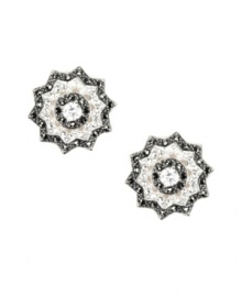 Eye-catching elegance. Stud earrings may be a jewelry staple, but Judith Jack's version goes glam with glittering cubic zirconias (1-1/5 ct. t.w.), marcasite and crystals. Set in sterling silver, they're versatile enough for daytime or evening. Approximate diameter: 3/4 inch. Eye-catching elegance. Stud earrings may be a jewelry staple, but Judith Jack's version goes glam with glittering cubic zirconias (1-1/5 ct. t.w.), marcasite and crystals. Set in sterling silver, they're versatile enough for daytime or evening. Approximate diameter: 3/4 inch.