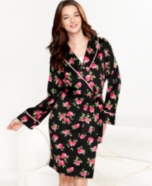 Amazing style that feels so good. Charter Club's Mink short shawl collar robe features satin trim on the placket and cuffs. Amazing style that feels so good. Charter Club's Mink short shawl collar robe features satin trim on the placket and cuffs.