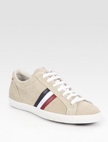 Contrasting stripes and the word Monaco enliven the side of this lace-up suede staple. Leather liningPadded insoleRubber soleMade in Italy Contrasting stripes and the word Monaco enliven the side of this lace-up suede staple. Leather liningPadded insoleRubber soleMade in Italy