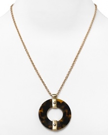 Tap into '70's-inspired elegance with this Lauren Ralph Lauren necklace, which flaunts retro allure with a tortoiseshell pendant. Tap into '70's-inspired elegance with this Lauren Ralph Lauren necklace, which flaunts retro allure with a tortoiseshell pendant.