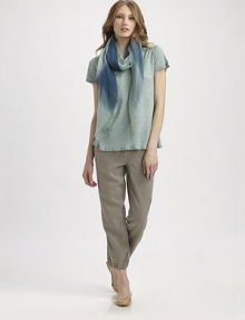 An easygoing, double-dyed v-neck made for comfort and style. V-neckShort sleevesFront and back seamsAbout 26 from shoulder to hemLinenDry cleanImported of Italian fabric Model shown is 5'10 (177cm) wearing US size Small. An easygoing, double-dyed v-neck made for comfort and style. V-neckShort sleevesFront and back seamsAbout 26 from shoulder to hemLinenDry cleanImported of Italian fabric Model shown is 5'10 (177cm) wearing US size Small.