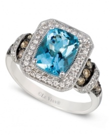 Simply stunning. Le Vian's ring, set in 14k white gold, gives a cushion-cut aquamarine (1-1/2 ct. t.w.), with round-cut white (1/5 ct. t.w.) and chocolate (1/4 ct. t.w.) diamonds enhancing the appeal. Size 7. Simply stunning. Le Vian's ring, set in 14k white gold, gives a cushion-cut aquamarine (1-1/2 ct. t.w.), with round-cut white (1/5 ct. t.w.) and chocolate (1/4 ct. t.w.) diamonds enhancing the appeal. Size 7.