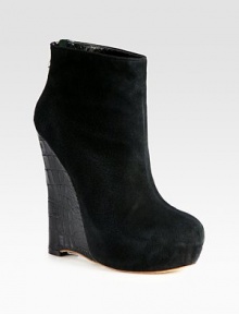 A crocodile-print leather wedge adds textural appeal to this commanding suede silhouette. Crocodile-print leather wedge, 6 (150mm)Hidden platform, 1½ (40mm)Compares to a 4½ heel (115mm)Suede upperBack zipLeather lining and solePadded insoleImported A crocodile-print leather wedge adds textural appeal to this commanding suede silhouette. Crocodile-print leather wedge, 6 (150mm)Hidden platform, 1½ (40mm)Compares to a 4½ heel (115mm)Suede upperBack zipLeather lining and solePadded insoleImported