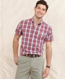 Pop some preppy plaid from Tommy Hilfiger in your wardrobe for a classic summer look. Pop some preppy plaid from Tommy Hilfiger in your wardrobe for a classic summer look.