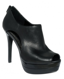 Jessica Simpson's Edola shooties are pumped up high with cute cut outs at the arch. A zipped up back heel completes the trendy look. Jessica Simpson's Edola shooties are pumped up high with cute cut outs at the arch. A zipped up back heel completes the trendy look.