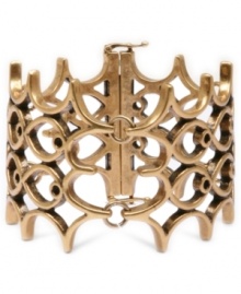 Open to the idea of something different? Lucky Brand's openwork bracelet, crafted from gold tone mixed metal, gives you a stylish option for accessorizing. Approximate length: 7 inches. Open to the idea of something different? Lucky Brand's openwork bracelet, crafted from gold tone mixed metal, gives you a stylish option for accessorizing. Approximate length: 7 inches.
