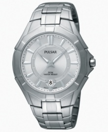 Built with durable titanium, this dress watch from Pulsar is as stylish as it is reliable. Built with durable titanium, this dress watch from Pulsar is as stylish as it is reliable.