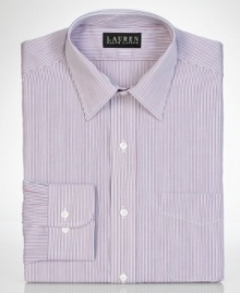 Simple stripes give this dress shirt from Lauren by Ralph Lauren an elegant finish for your dress wardrobe. Simple stripes give this dress shirt from Lauren by Ralph Lauren an elegant finish for your dress wardrobe.