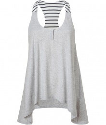 Whether youre looking to lounge in style or add some comfort to your evening look, this chic Philip Lim tank dress will up the style factor - Scoop neck with tab detail, asymmetrical hem, racer back with contrasting fabric detail - Pair with a kimono for at-home style or leather panel leggings, a shawl neck cardigan, and booties for off-duty cool Whether youre looking to lounge in style or add some comfort to your evening look, this chic Philip Lim tank dress will up the style factor - Scoop neck with tab detail, asymmetrical hem, racer back with contrasting fabric detail - Pair with a kimono for at-home style or leather panel leggings, a shawl neck cardigan, and booties for off-duty cool