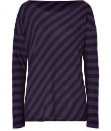 An essential basic in super soft cotton-cashmere, Majestics diagonal striped tee is a must for your layered looks - Wide neckline, long sleeves, dropped shoulders - Easy slim fit - Pair with favorite skinnies and chunky biker boots An essential basic in super soft cotton-cashmere, Majestics diagonal striped tee is a must for your layered looks - Wide neckline, long sleeves, dropped shoulders - Easy slim fit - Pair with favorite skinnies and chunky biker boots
