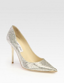 EXCLUSIVELY AT SAKS. From the 24:7 Collection. Elevated by a lacquered heel, intricate stitching and a glitter-coated upper enhance this leather and metallic Lurex point toe pump. Lacquered heel, 4 (100mm)Metallic Lurex and glitter-coated leather upperPoint toeLeather lining and solePadded insoleMade in ItalyOUR FIT MODEL RECOMMENDS ordering one size up as this style runs small. EXCLUSIVELY AT SAKS. From the 24:7 Collection. Elevated by a lacquered heel, intricate stitching and a glitter-coated upper enhance this leather and metallic Lurex point toe pump. Lacquered heel, 4 (100mm)Metallic Lurex and glitter-coated leather upperPoint toeLeather lining and solePadded insoleMade in ItalyOUR FIT MODEL RECOMMENDS ordering one size up as this style runs small.