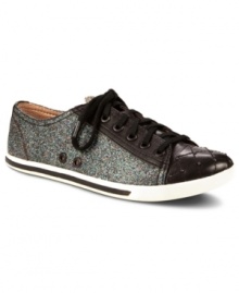 Who said sporty shoes had to be dull? Lace up Vince Camuto's Willow sneakers and let the sparkle in. Who said sporty shoes had to be dull? Lace up Vince Camuto's Willow sneakers and let the sparkle in.