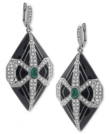 Show your support in style. Carolee's 40th Anniversary Limited-Edition drop earrings, crafted from silver-tone mixed metal, feature sparkling glass accents. Approximate drop: 2-3/8 inches. Show your support in style. Carolee's 40th Anniversary Limited-Edition drop earrings, crafted from silver-tone mixed metal, feature sparkling glass accents. Approximate drop: 2-3/8 inches.