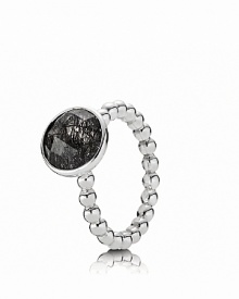 A multifaceted rutilite stone framed by a sterling silver beaded band. Wear it solo or stacked with your favorite PANDORA ring styles. A multifaceted rutilite stone framed by a sterling silver beaded band. Wear it solo or stacked with your favorite PANDORA ring styles.
