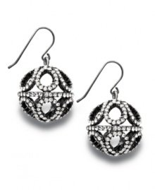 Special occasion style that's subtle enough for every day shine. These Lauren by Ralph Lauren earrings features a circular filigree design that highlights pave-set crystals in mixed metal. Approximate drop: 1-1/2 inches. Special occasion style that's subtle enough for every day shine. These Lauren by Ralph Lauren earrings features a circular filigree design that highlights pave-set crystals in mixed metal. Approximate drop: 1-1/2 inches.