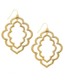 Remind yourself of sunny days. Like two cut-out clouds, Lauren by Ralph Lauren's Kashmir orbital earrings add a light and airy look. Crafted in gold tone mixed metal. Approximate drop length: 2-1/4 inches. Approximate drop width: 1-1/2 inches. Remind yourself of sunny days. Like two cut-out clouds, Lauren by Ralph Lauren's Kashmir orbital earrings add a light and airy look. Crafted in gold tone mixed metal. Approximate drop length: 2-1/4 inches. Approximate drop width: 1-1/2 inches.