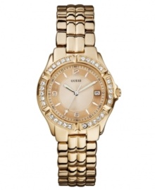 A stunning watch from GUESS with a rosy twist of crystal accented flair. A stunning watch from GUESS with a rosy twist of crystal accented flair.