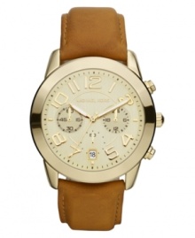 The perfect travel companion for the woman always on-the-go, a handsome watch by Michael Kors. The perfect travel companion for the woman always on-the-go, a handsome watch by Michael Kors.