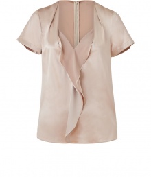 Chic, tailored-with-a-twist separates elevate any wardrobe, and Steffen Schrauts dark beige silk blouse is a ready addition this season - Especially flattering, thanks to a touch of stretch - Slim cut, with short sleeves, heart d?collet? and decorative drape detail - Zips at back - Versatile style seamlessly transitions from work to weekend - Pair with skinny denim, leather pants, dress trousers or a pencil skirt Chic, tailored-with-a-twist separates elevate any wardrobe, and Steffen Schrauts dark beige silk blouse is a ready addition this season - Especially flattering, thanks to a touch of stretch - Slim cut, with short sleeves, heart d?collet? and decorative drape detail - Zips at back - Versatile style seamlessly transitions from work to weekend - Pair with skinny denim, leather pants, dress trousers or a pencil skirt