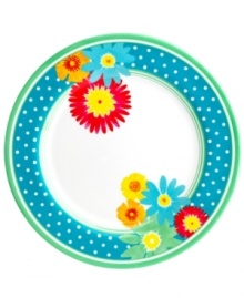 Garden party. A must for summer, melamine dinner plates by Martha Stewart Collection are easy to transport and prettily patterned with daisies and dots for festive al fresco entertaining. Garden party. A must for summer, melamine dinner plates by Martha Stewart Collection are easy to transport and prettily patterned with daisies and dots for festive al fresco entertaining.