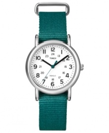 The Timex Weekender collection is the perfect watch for a stylish yet casual look. With bold color and an accessible slip-through strap. The Timex Weekender collection is the perfect watch for a stylish yet casual look. With bold color and an accessible slip-through strap.