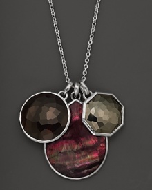 Three brilliant stones dazzle on Ippolita's 3 stone pendant necklace, strung on a classic sterling silver chain. Three brilliant stones dazzle on Ippolita's 3 stone pendant necklace, strung on a classic sterling silver chain.